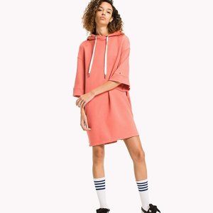 Tommy Hilfiger dámské korálové mikinové šaty Garment
